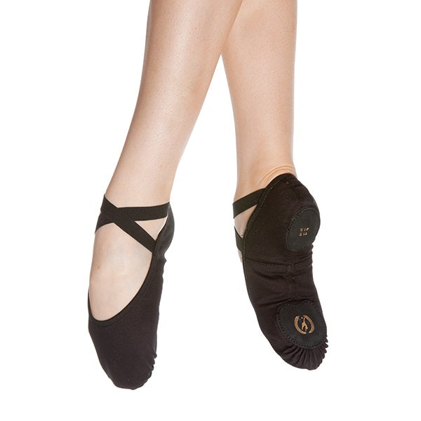Eurotard A1004C Child Black Assemble Split Sole Canvas Ballet Shoes